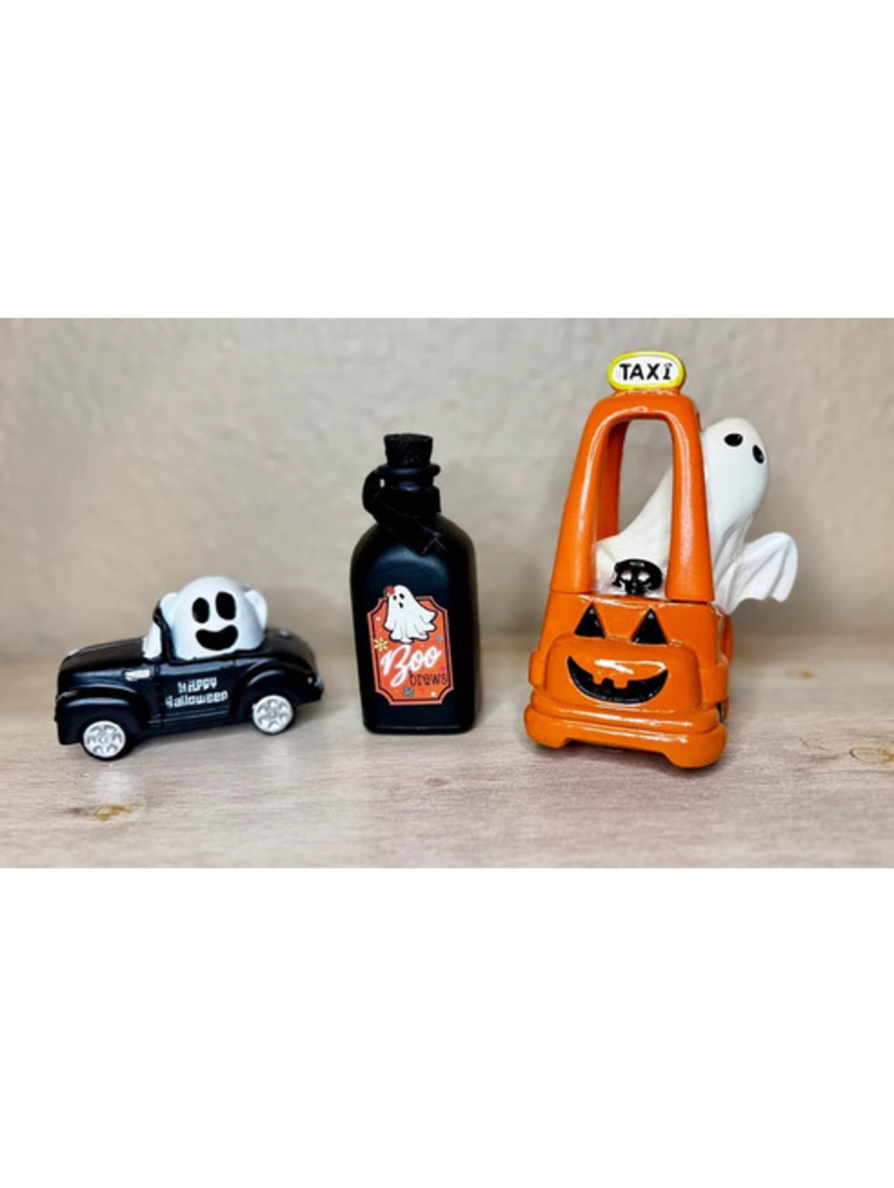Halloween Ghost Set 3pc - Ghost Taxi Ghost Truck Boo Brews